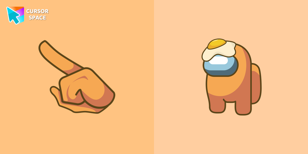 Cursor Among Us Orange Character With Egg Hat For Chrome